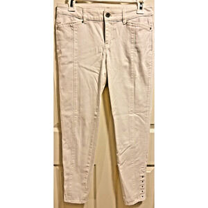 White House Black Market Skinny Ankle W/Buttons The Skimmer Jeans Size 2 White